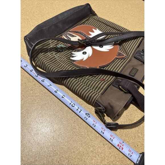 Chala Fox Tote Crossbody Bag – Appliqué Canvas & Faux Leather – Great Shape - Picture 9 of 10